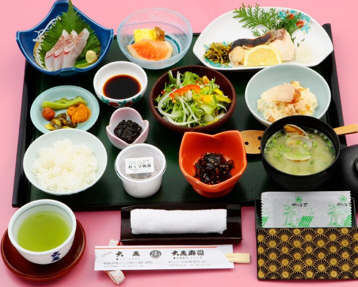 地元の食材を取り入れた朝食