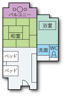デラックスツインの間取り図