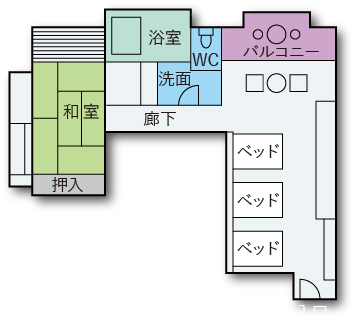 オーシャンスイートの間取り図