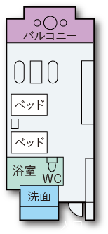 ツイン・トリプルの間取り図